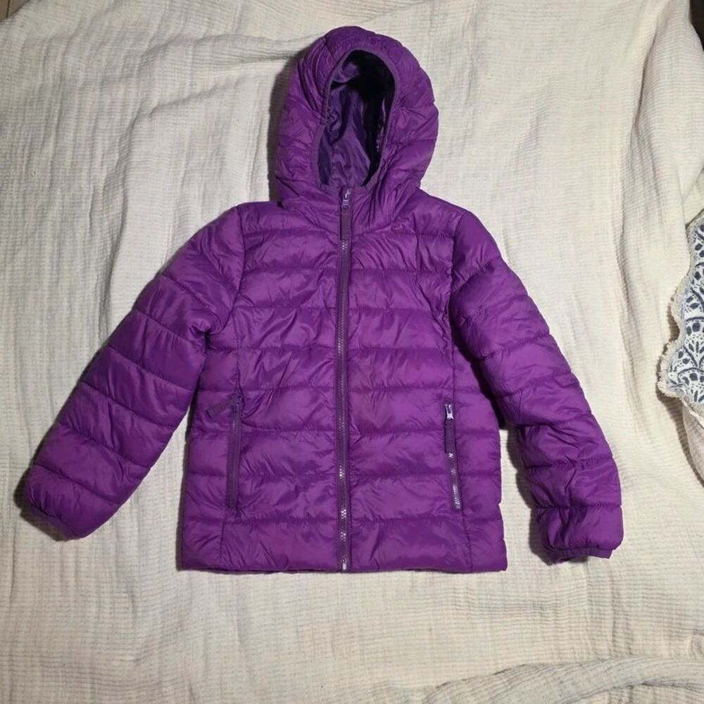 Thereabouts Girls Purple hooded puffer jacket xxs 4/5